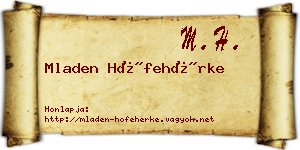 Mladen Hófehérke névjegykártya